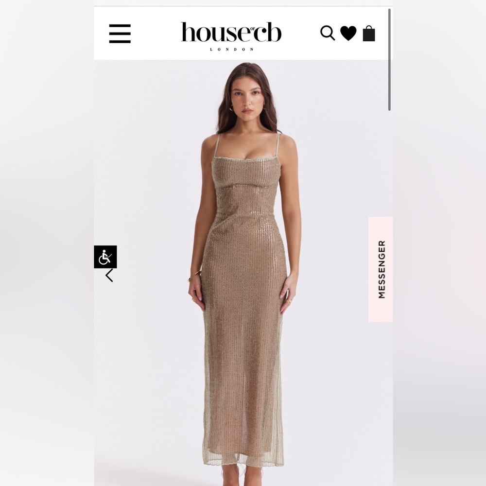House of cb Alondra dress- CAFE AU LAIT BEADED MAXI DRESS - LIMITED EDITION